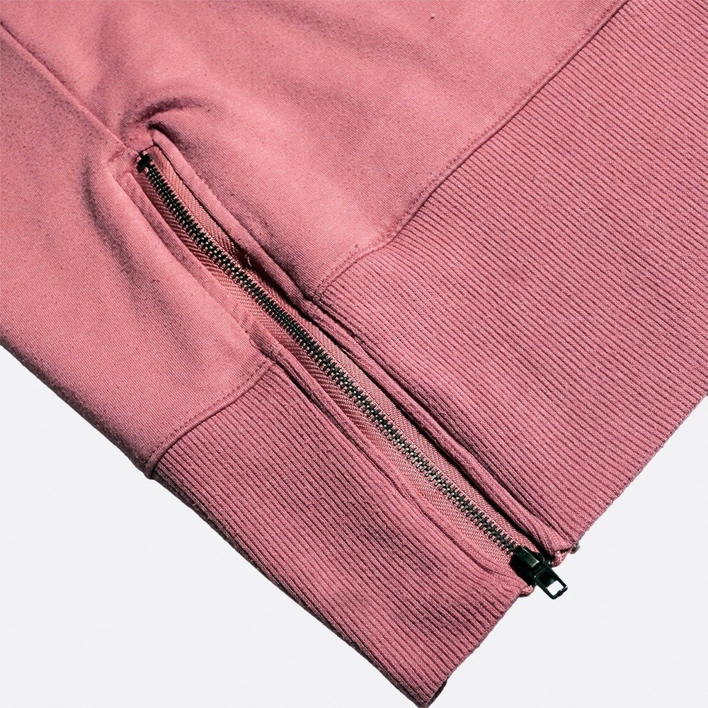 Dusty Rose Oversized Tunic Sweatshirt Dress Side Slit Zip French Terry Plus 1X - Picture 4 of 5